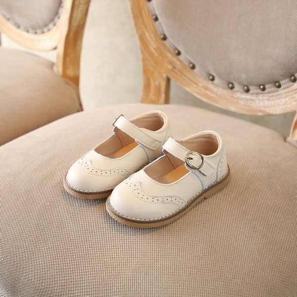 Children's shoes spring and autumn girls' shoes British style children's single shoes soft sole breathable leather baby shoes
