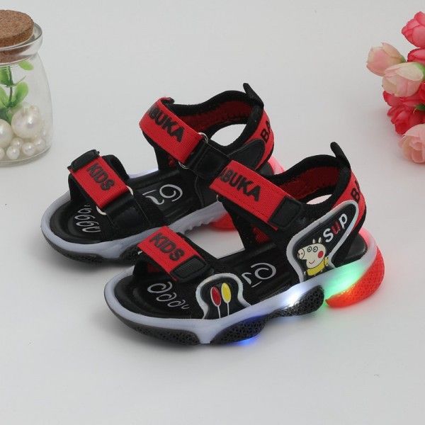 Children's shoes 2020 summer new boys' sandals baby shoes children's beach shoes flash girls' sandals wholesale
