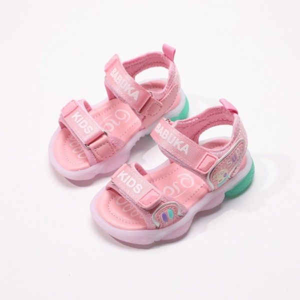 Children's shoes 2020 summer new boys' sandals baby shoes children's beach shoes flash girls' sandals wholesale
