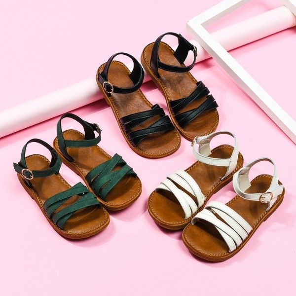 Girls' fashion little girls' sandals 2019 summer n...