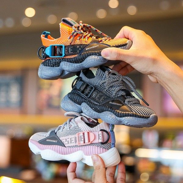 Children's shoes children's shoes autumn 2019 new breathable fly woven mesh surface fashion casual little boys' sports shoes
