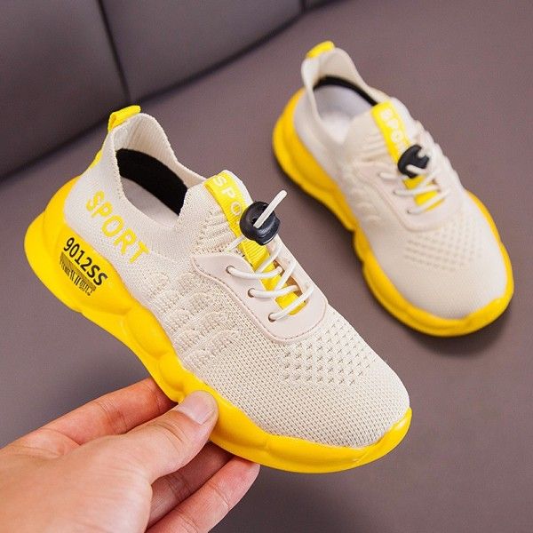 Boys' shoes 2019 autumn new middle and small children's flying woven breathable children's sports shoes girls' casual shoes baby shoes
