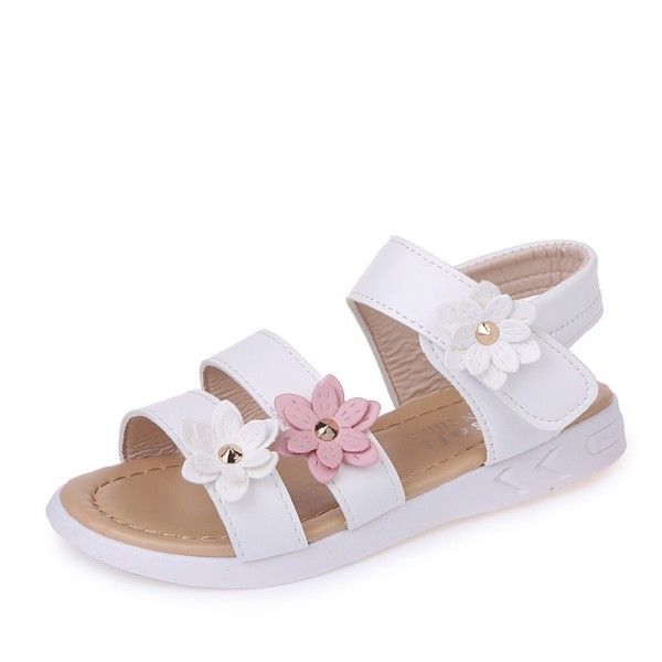 Children's sandals 2020 summer new girls' sandals flower princess shoes student Roman shoes
