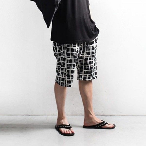 Cross border foreign trade generation shorts men's summer fashion men's Korean fashion Stripe Men's Harun five point pants loose beach pants