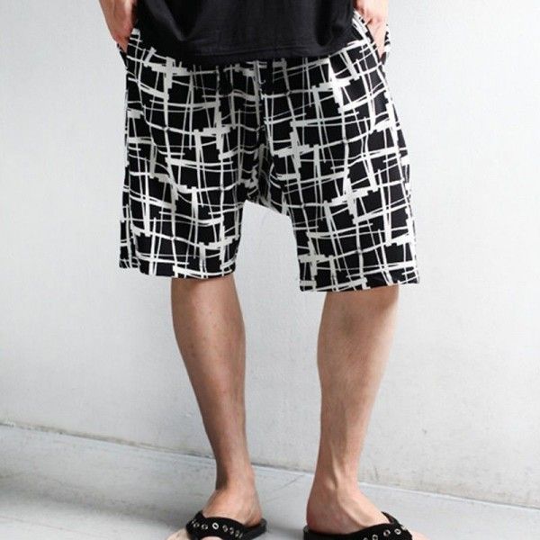 Cross border foreign trade generation shorts men's summer fashion men's Korean fashion Stripe Men's Harun five point pants loose beach pants