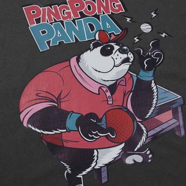 Cotton men's short sleeve T-shirt cartoon panda print half sleeve fashion brand large loose summer top