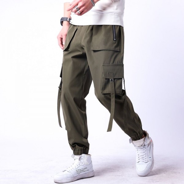 Overalls men's autumn and winter thin loose fashion brand corset Harlan casual pants men's junior pants