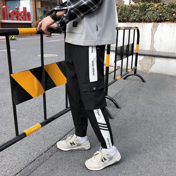 Men's overalls new products in autumn and winter Korean fashion casual versatile sports men's youth loose Plush pants