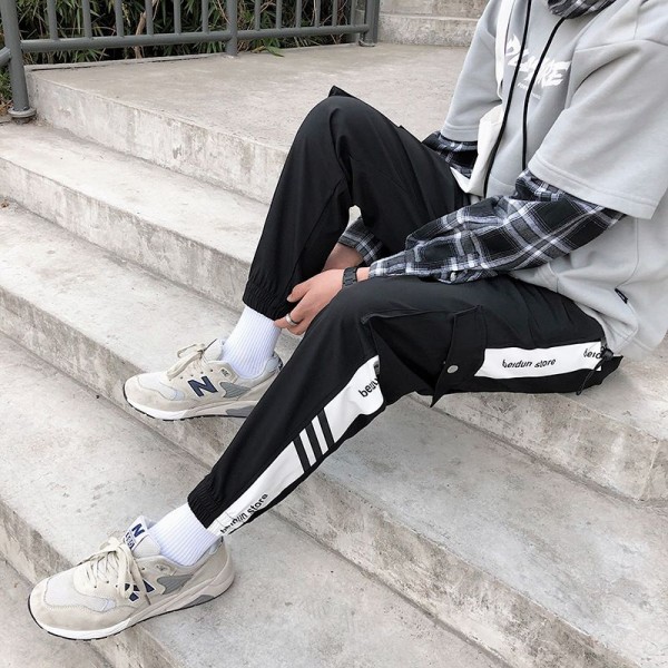 Men's overalls new products in autumn and winter Korean fashion casual versatile sports men's youth loose Plush pants