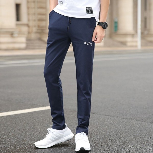 Men's sports pants summer thin loose straight casual pants trend slim student pants floor stand pants 