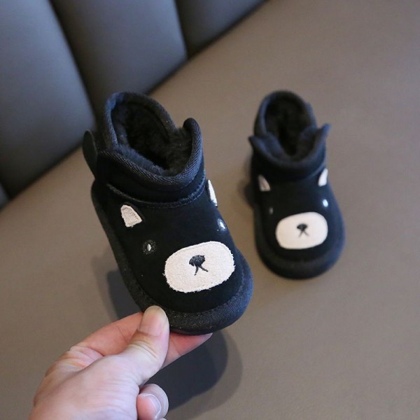 Children's snow boots 1-3 years old men's Plush children's soft soled cotton shoes children's leather boots 2 years old women's walking shoes 