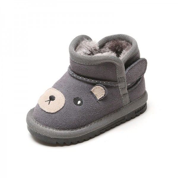 Children's snow boots 1-3 years old men's Plush children's soft soled cotton shoes children's leather boots 2 years old women's walking shoes 