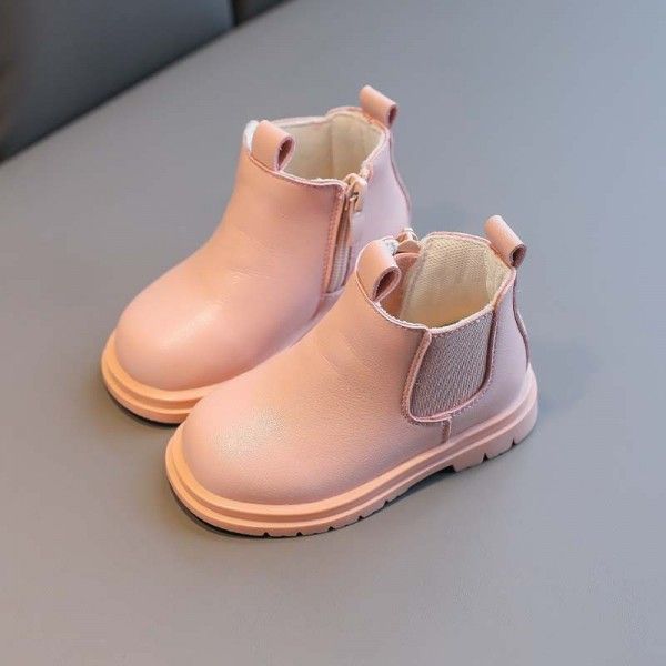 Baby boots little girl 1-3 years old toddler shoes baby soft soled children's Martin boots Plush in autumn and winter