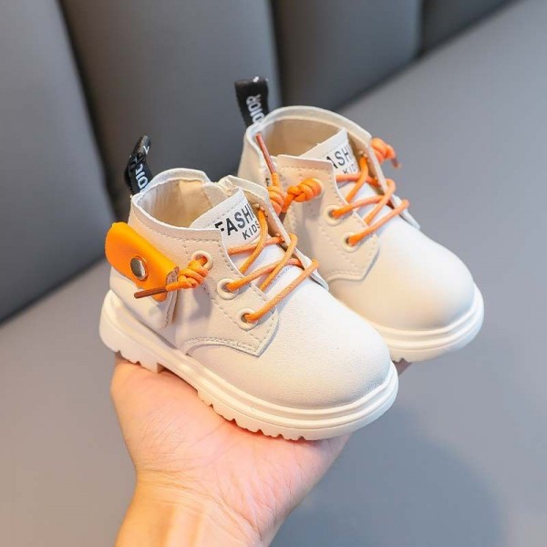 Baby Martin boots casual British style single boots 1-3 years old children's soft soled walking shoes autumn and winter someone's short boots