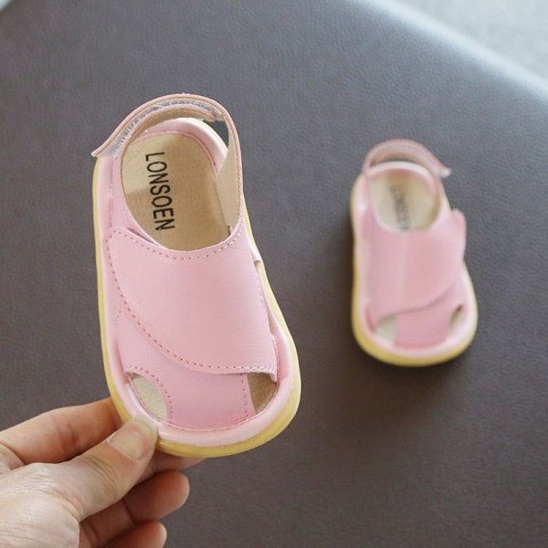 Children's sandals 2020 summer new Baotou men's and women's baby soft soled walking shoes non slip baby shoes 1-3 years old 