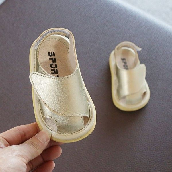 Children's sandals 2020 summer new Baotou men's and women's baby soft soled walking shoes non slip baby shoes 1-3 years old 