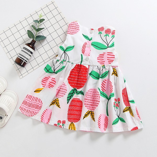 Children's dress 2020 summer new girl's dress pineapple print vest skirt 1925