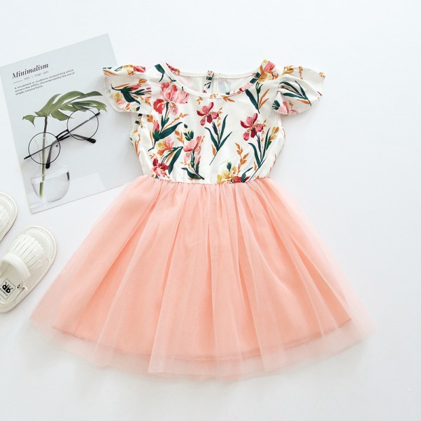 Ew children's clothing new cross border new Euro American girl flower princess skirt baby dress in summer of 2019