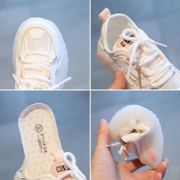 Children's sports shoes girls' 2021 spring new little girl's breathable mesh cloth mesh shoes student soft sole running shoes