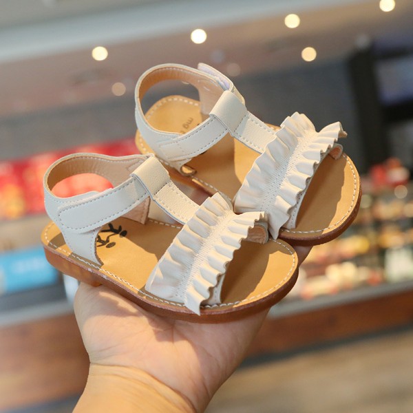 Children's sandals women's 2021 new leisure summer children's elastic lace beach shoes baby Velcro princess shoes