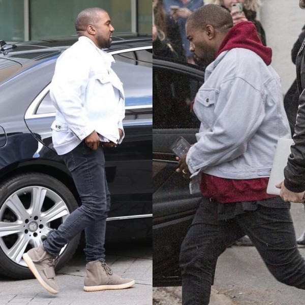 Kanyewest same ins fashion pure black four seasons versatile elastic slim fit small foot high street jeans