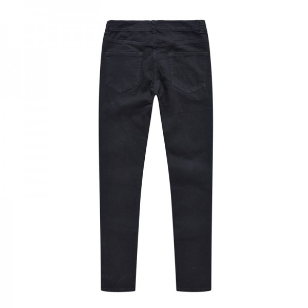 Kanye European and American high street style black basic versatile Slim small foot washed jeans ins trendy men's