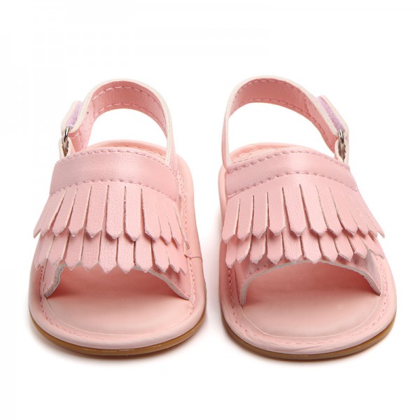 Baby shoes wholesale summer new frosted tassel sandals baby toddlers rubber soled sandals lj0532 